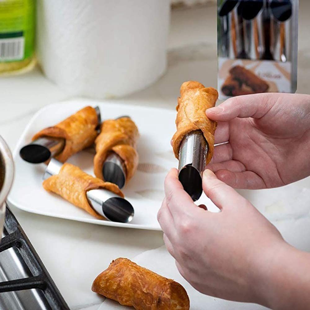 Danish Pancake Pan - Metall 6 Stück/Set Dänische Cannoli-Formen Gebäckrolle