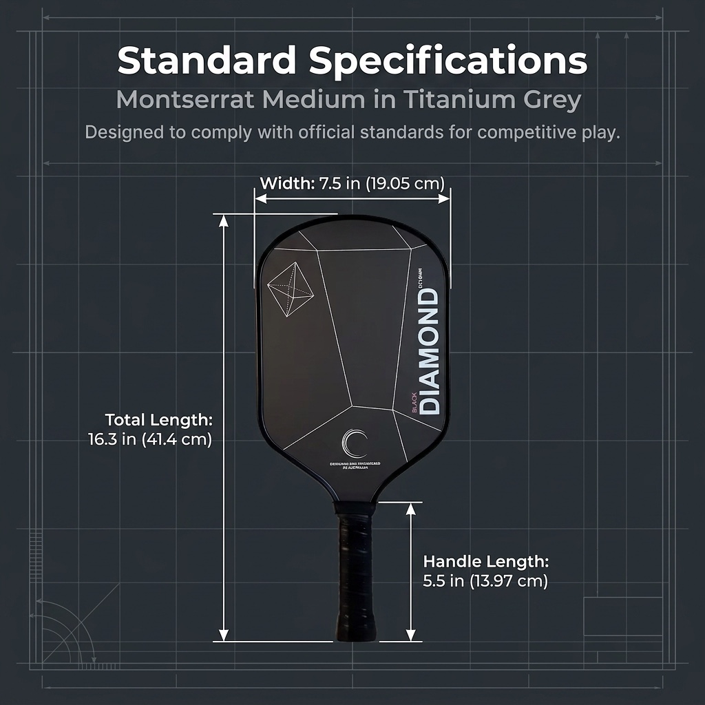 Crepe Pan Carbon - BLACK DIAMOND T700 Carbonfaser-Pickleball-Schläger, Polymer-Wabenkern, 16MM,